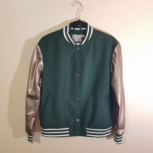 ASOS Men's Faux Wool/Leather Varsity Jacket